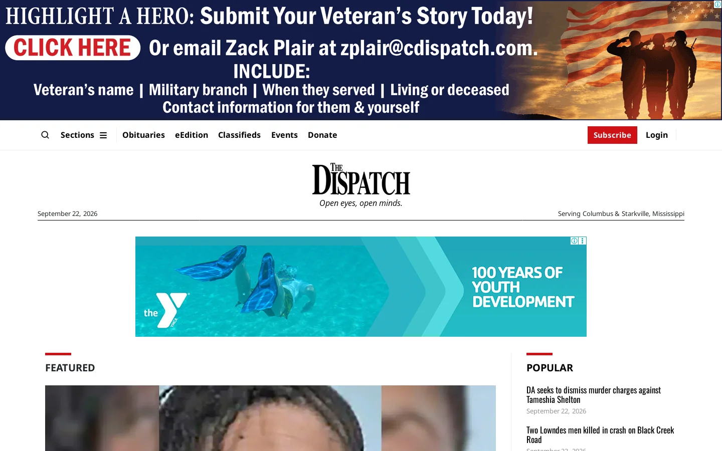 The Dispatch - News for Columbus, Starkville and the Golden Triangle Area Homepage screenshot