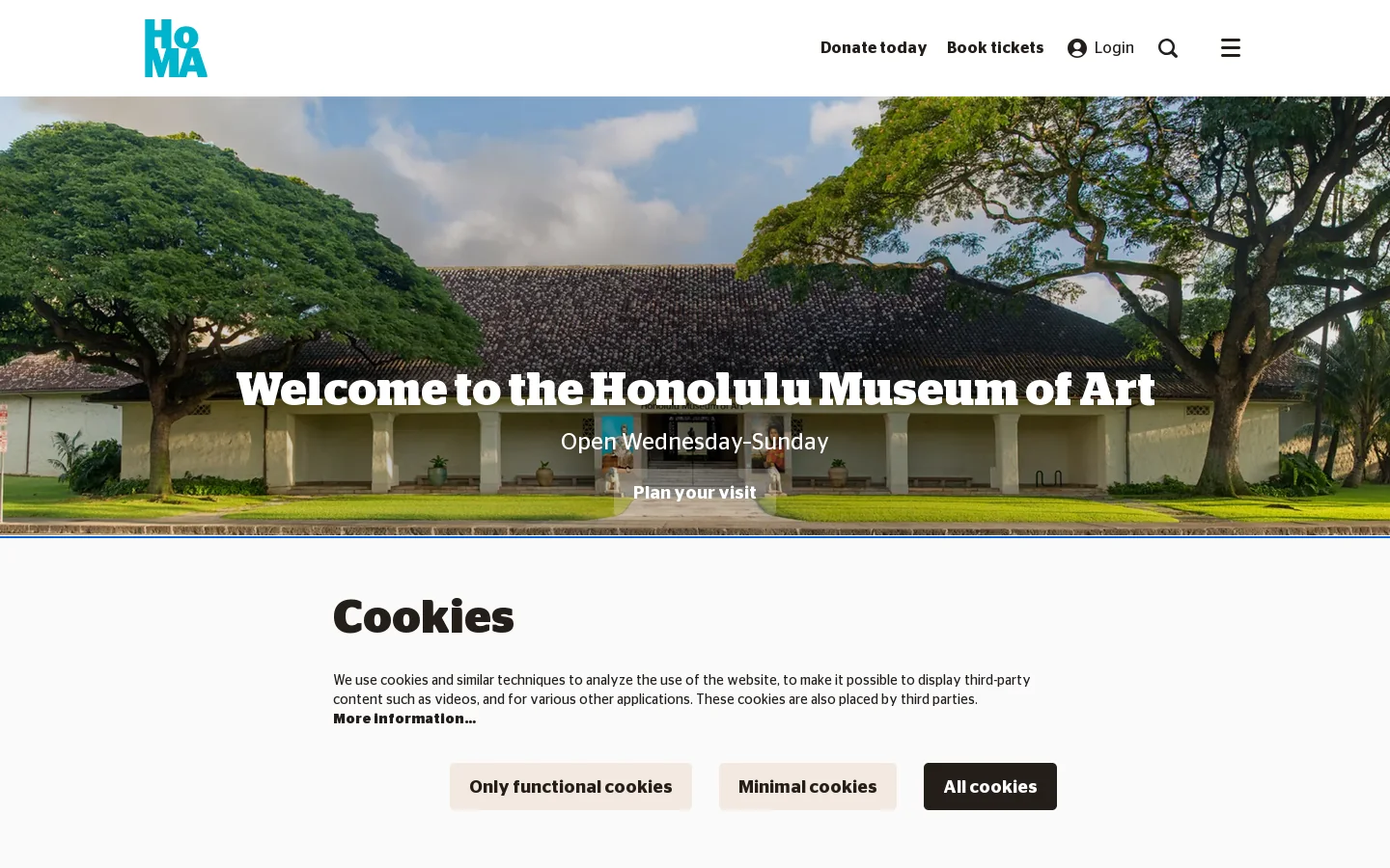 Honolulu Museum of Art Homepage screenshot