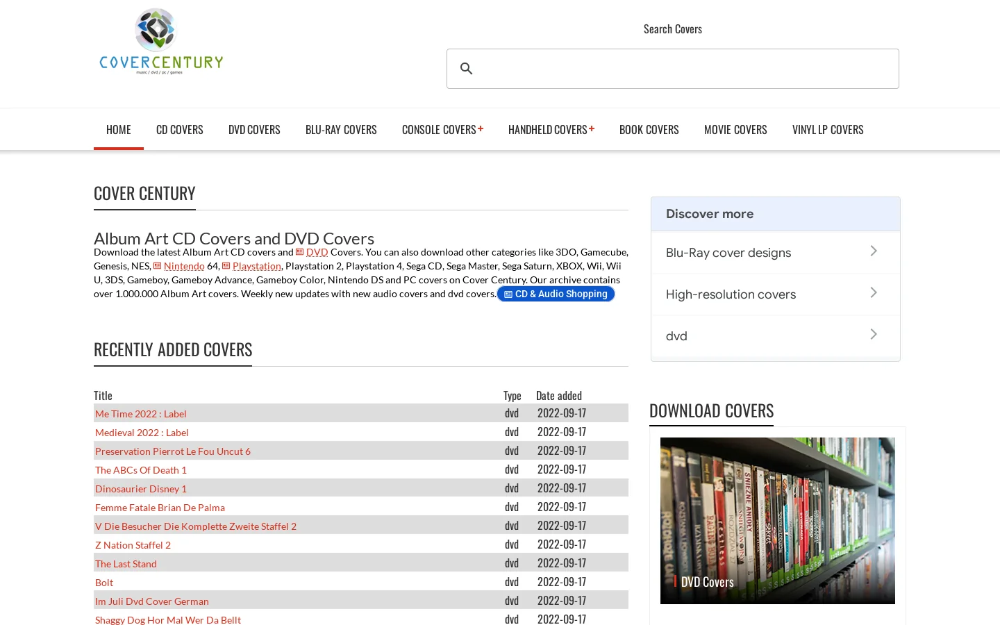 Cover Century Homepage screenshot
