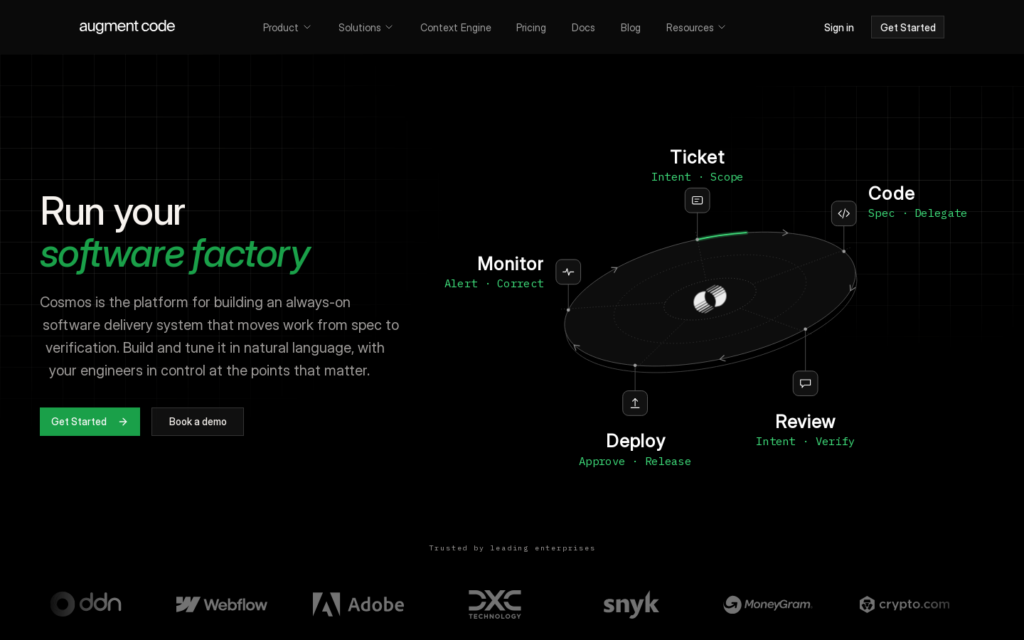 Augment Code Homepage screenshot