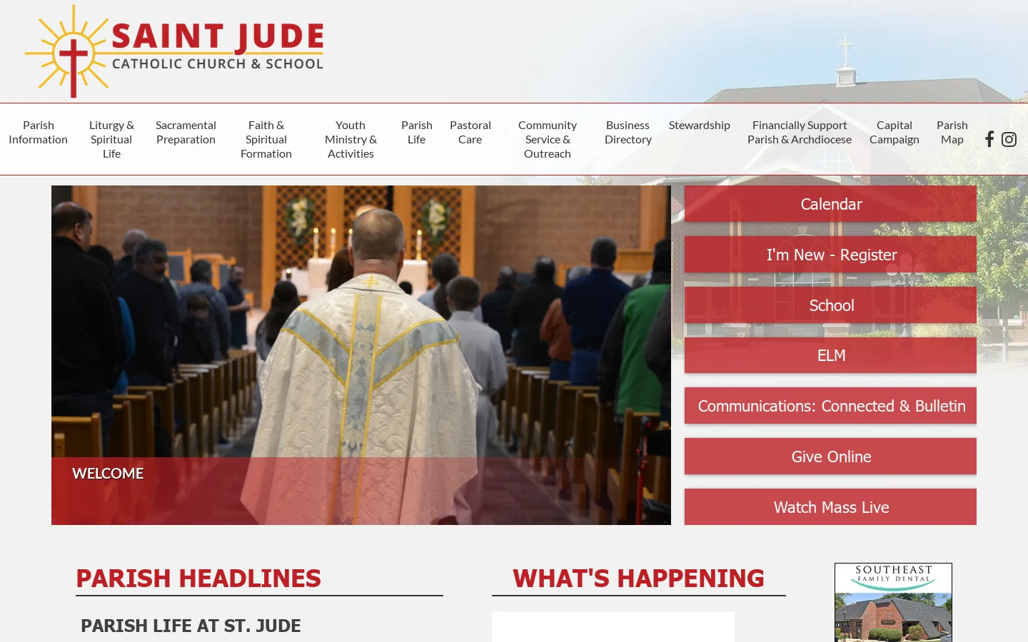St. Jude Catholic Church Homepage screenshot