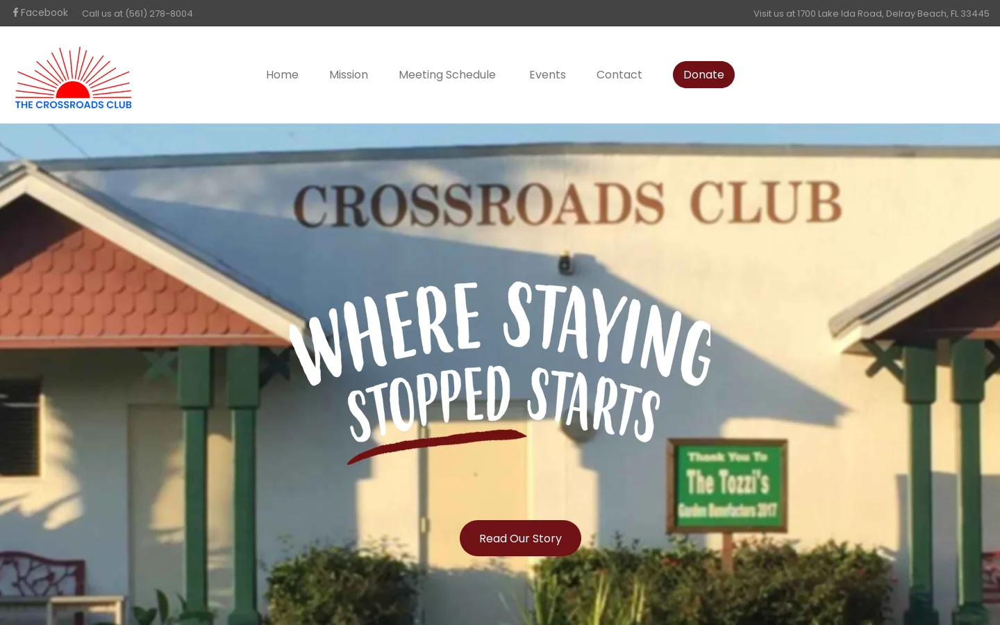 The Crossroads Club Homepage screenshot