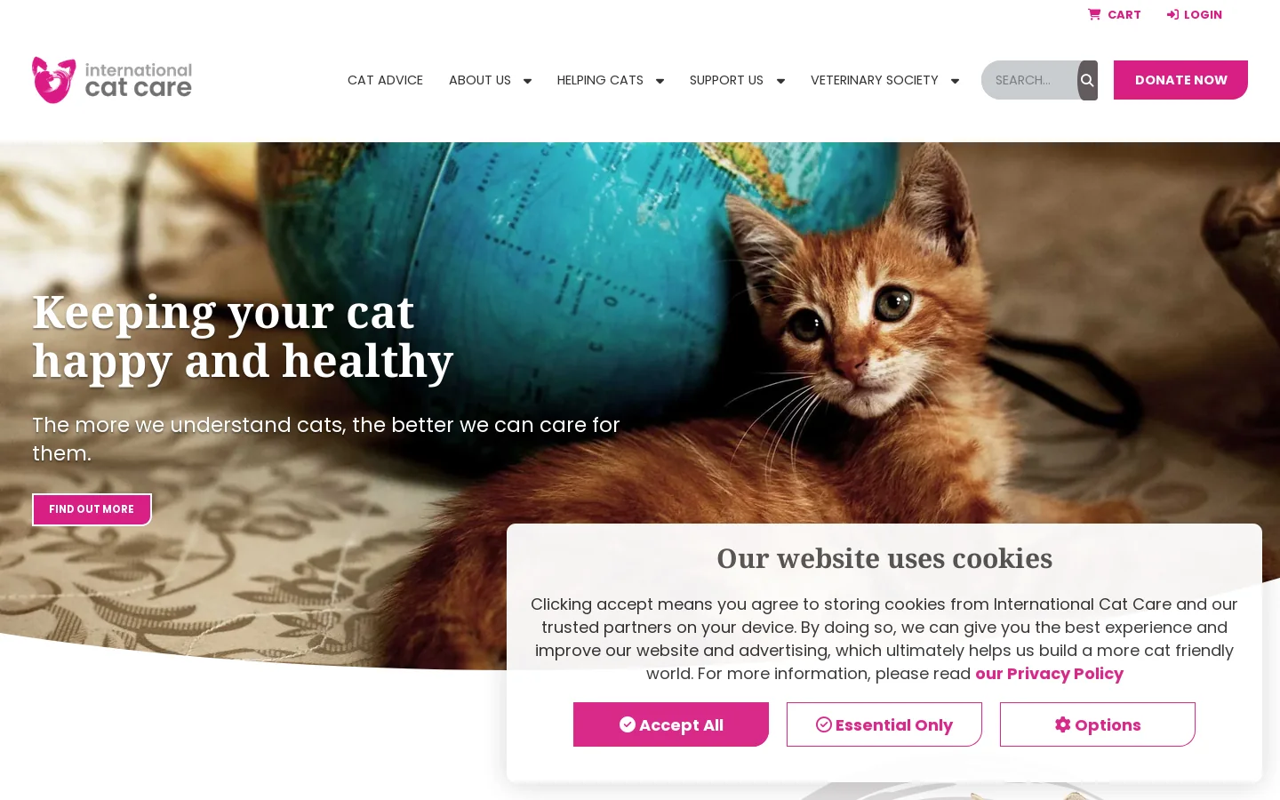 Home - International Cat Care Homepage screenshot