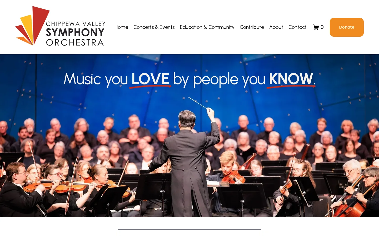 Chippewa Valley Symphony Orchestra | Music You LOVE by People You KNOW. Homepage screenshot