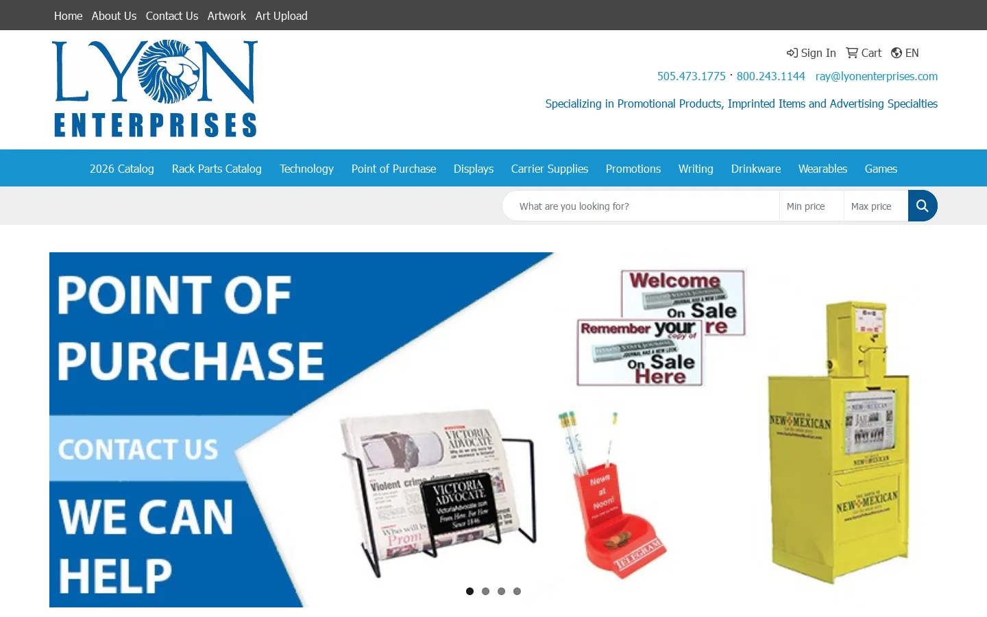 Lyon Enterprises Homepage screenshot