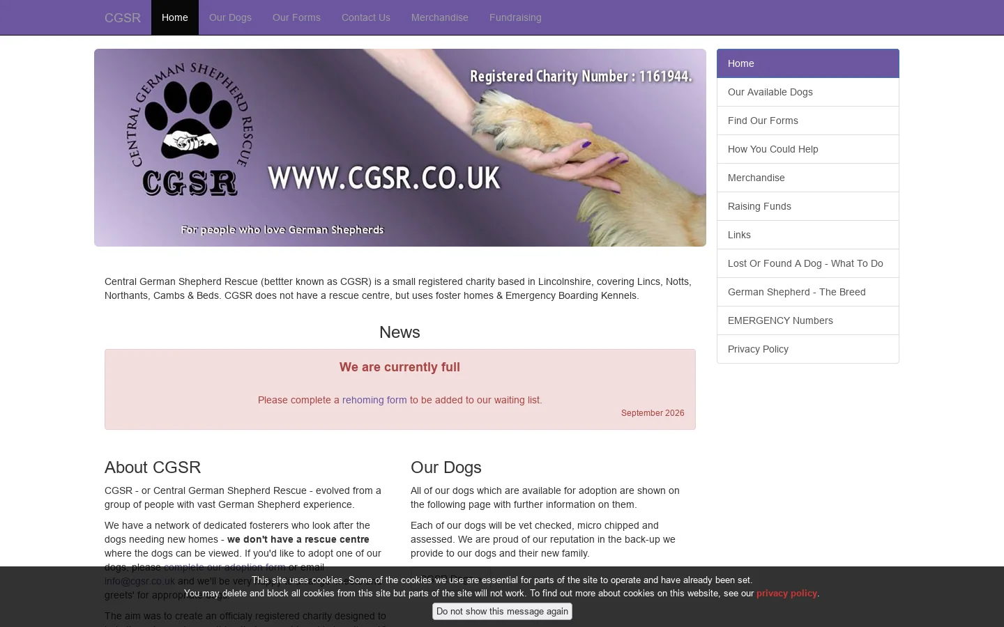 CGSR Homepage screenshot