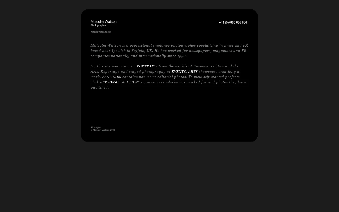 Malcolm Watson Photographer | Freelance Photographer | Suffolk | UK Homepage screenshot