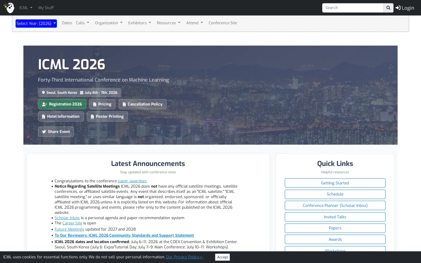 2026 Conference Homepage screenshot