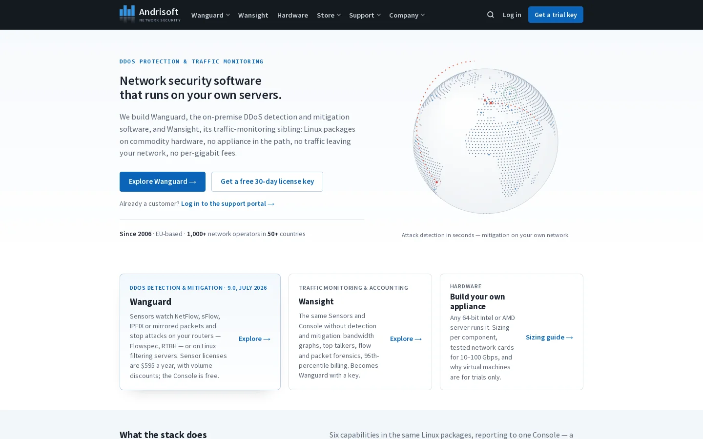 Andrisoft Homepage screenshot