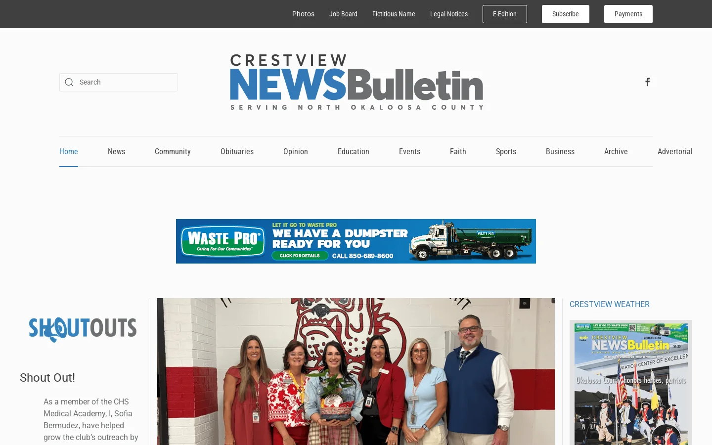Home | Crestview News Bulletin Homepage screenshot