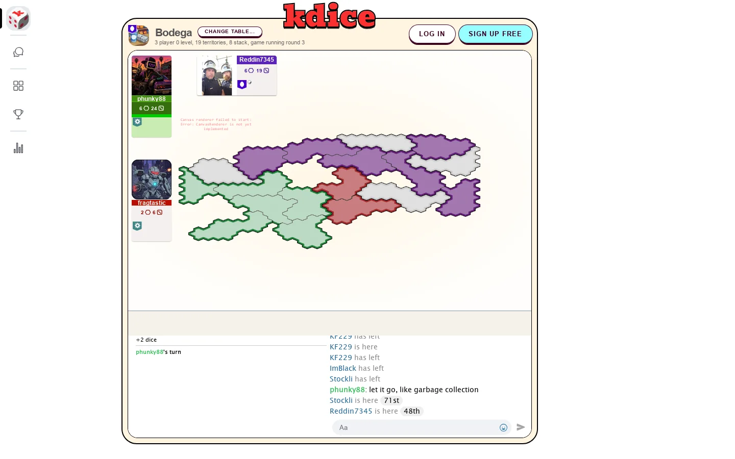 KDice Homepage screenshot