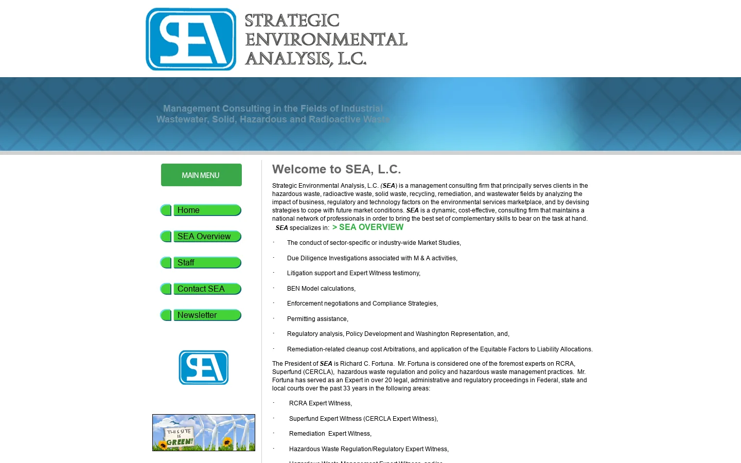 Welcome to SEA, L.C. Homepage screenshot