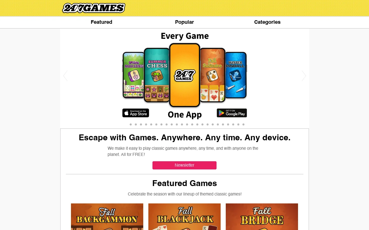 247 Games Homepage screenshot