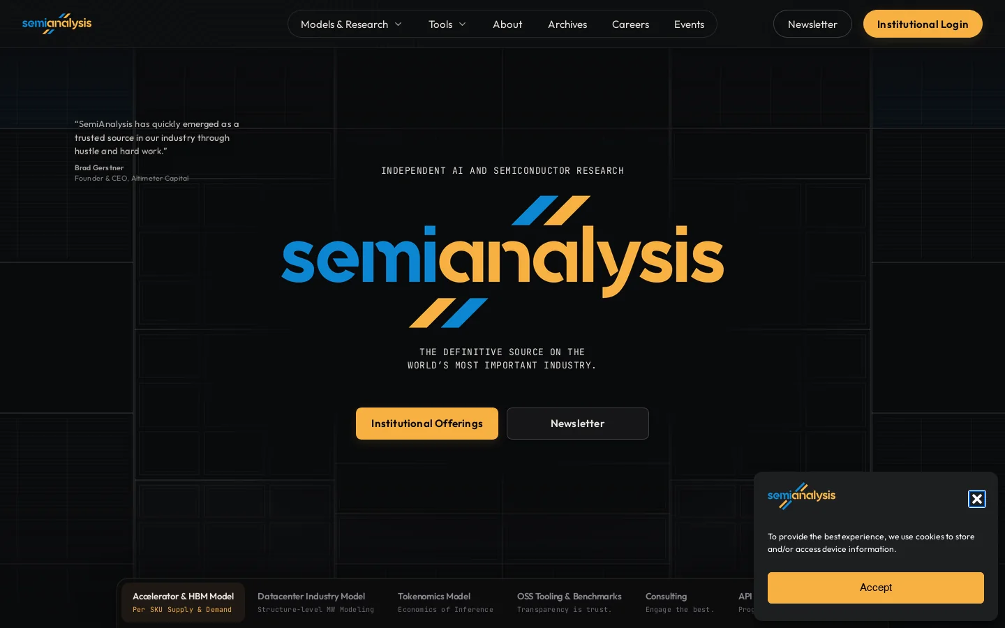 SemiAnalysis Homepage screenshot