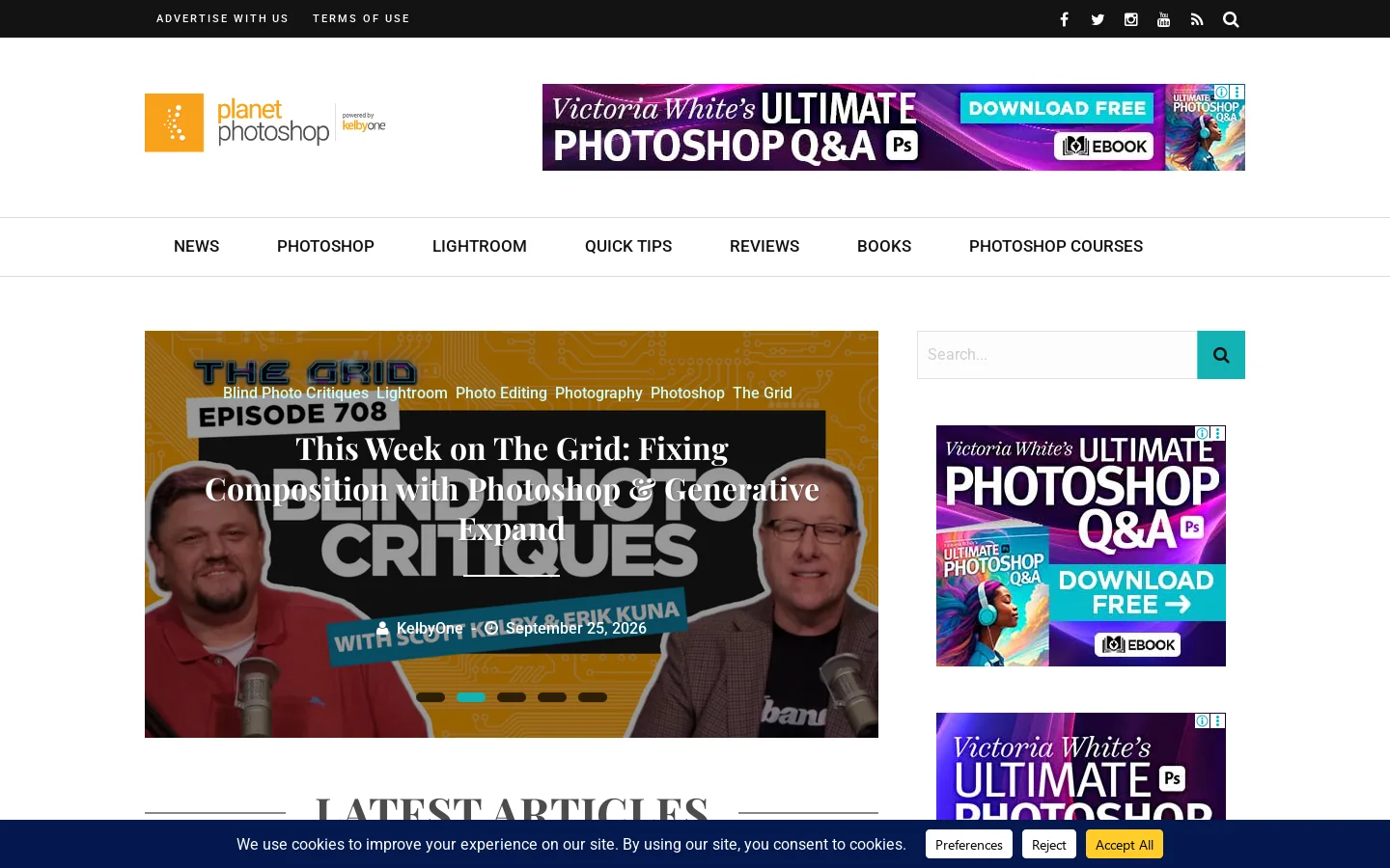 Planet Photoshop Homepage screenshot