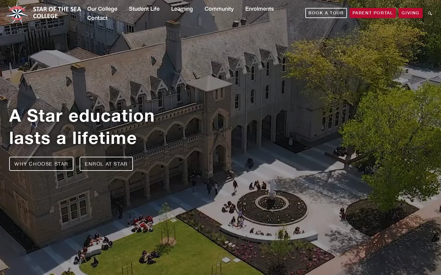 Star of the Sea College - Catholic education in the heart of Brighton Homepage screenshot
