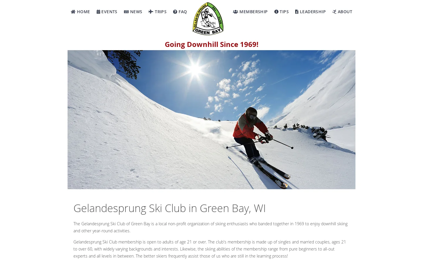 Gelandesprung Ski Club in Green Bay, Wisconsin Homepage screenshot