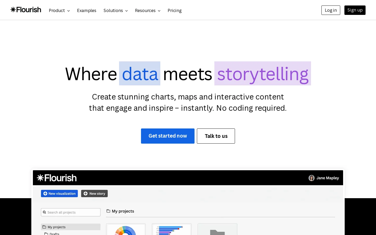 Flourish Homepage screenshot