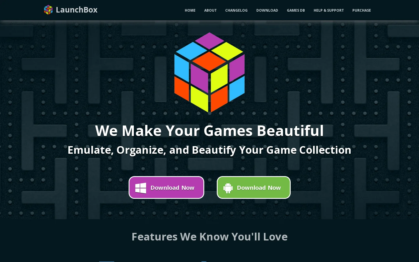 LaunchBox Frontend for Emulation, DOSBox, and Arcade Cabinets, Portable Games Launcher and Database Homepage screenshot