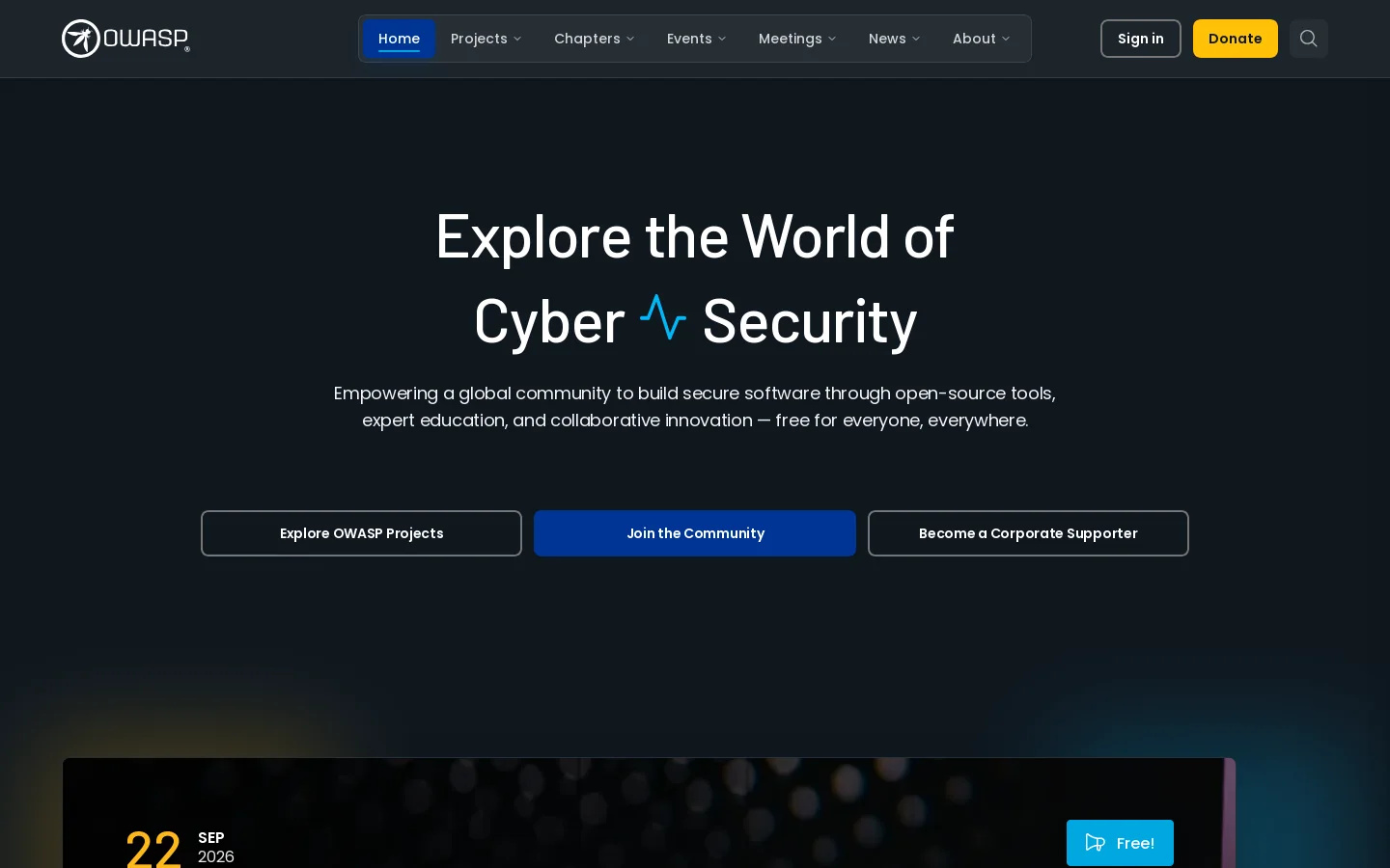OWASP Foundation Homepage screenshot