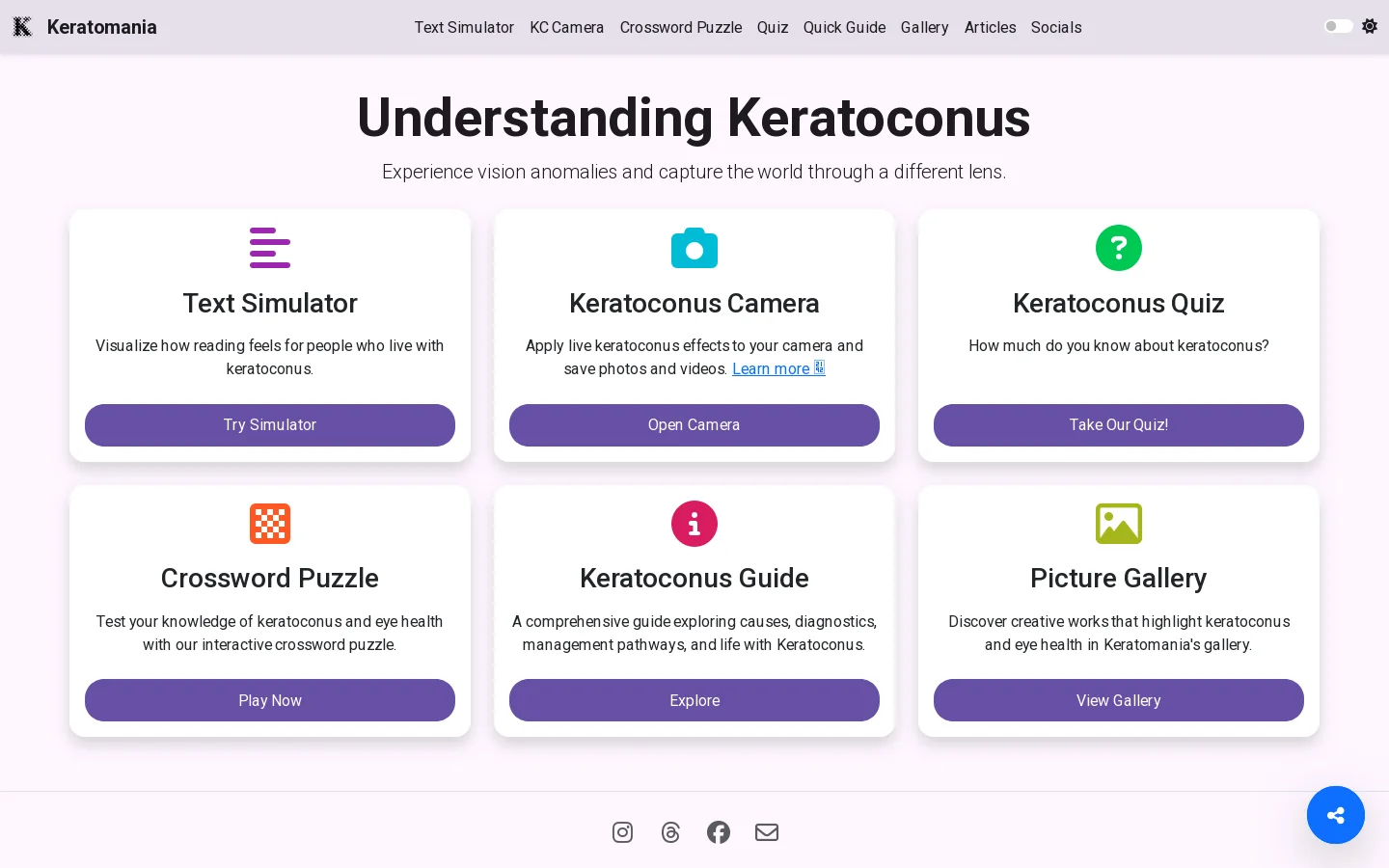 Keratomania Homepage screenshot