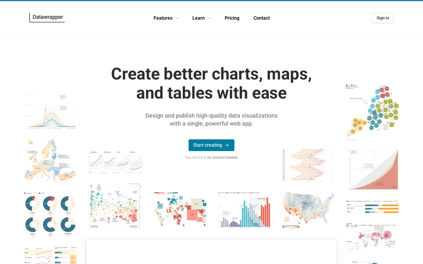 Datawrapper Homepage screenshot