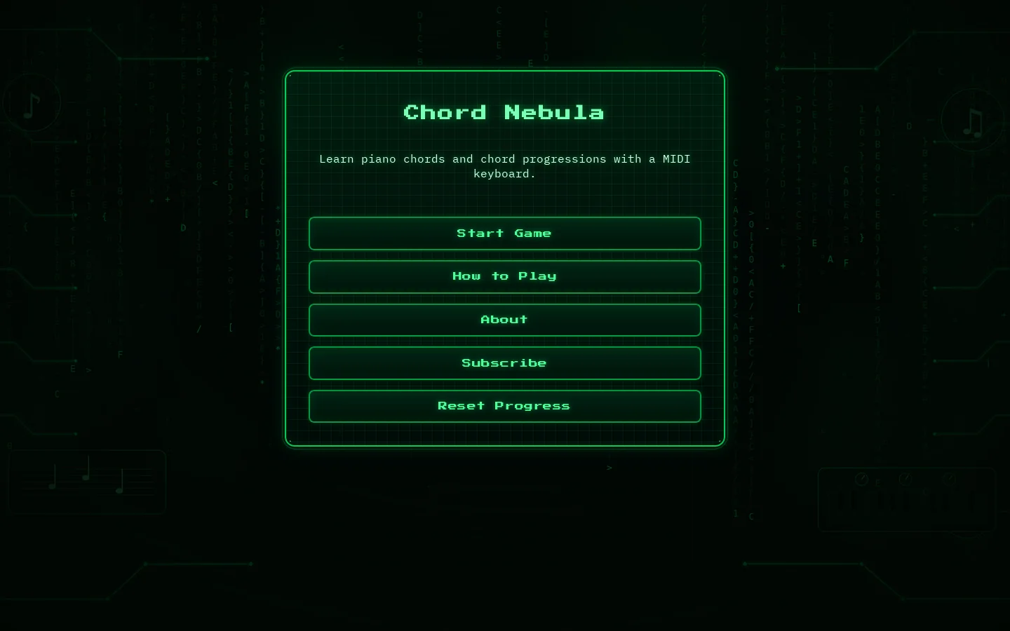 Chord Nebula Homepage screenshot