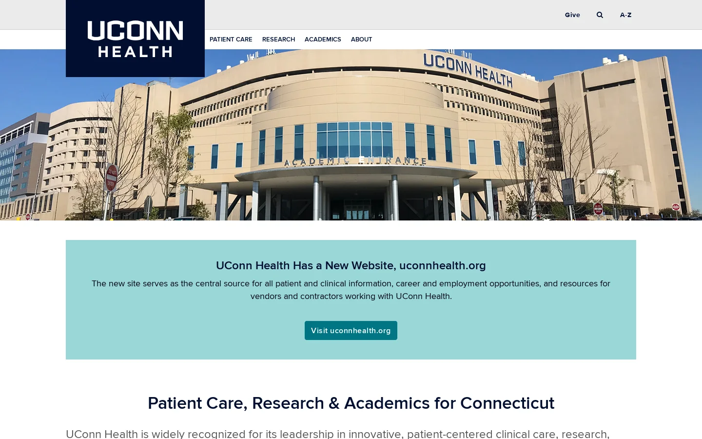Home | UConn Health Homepage screenshot