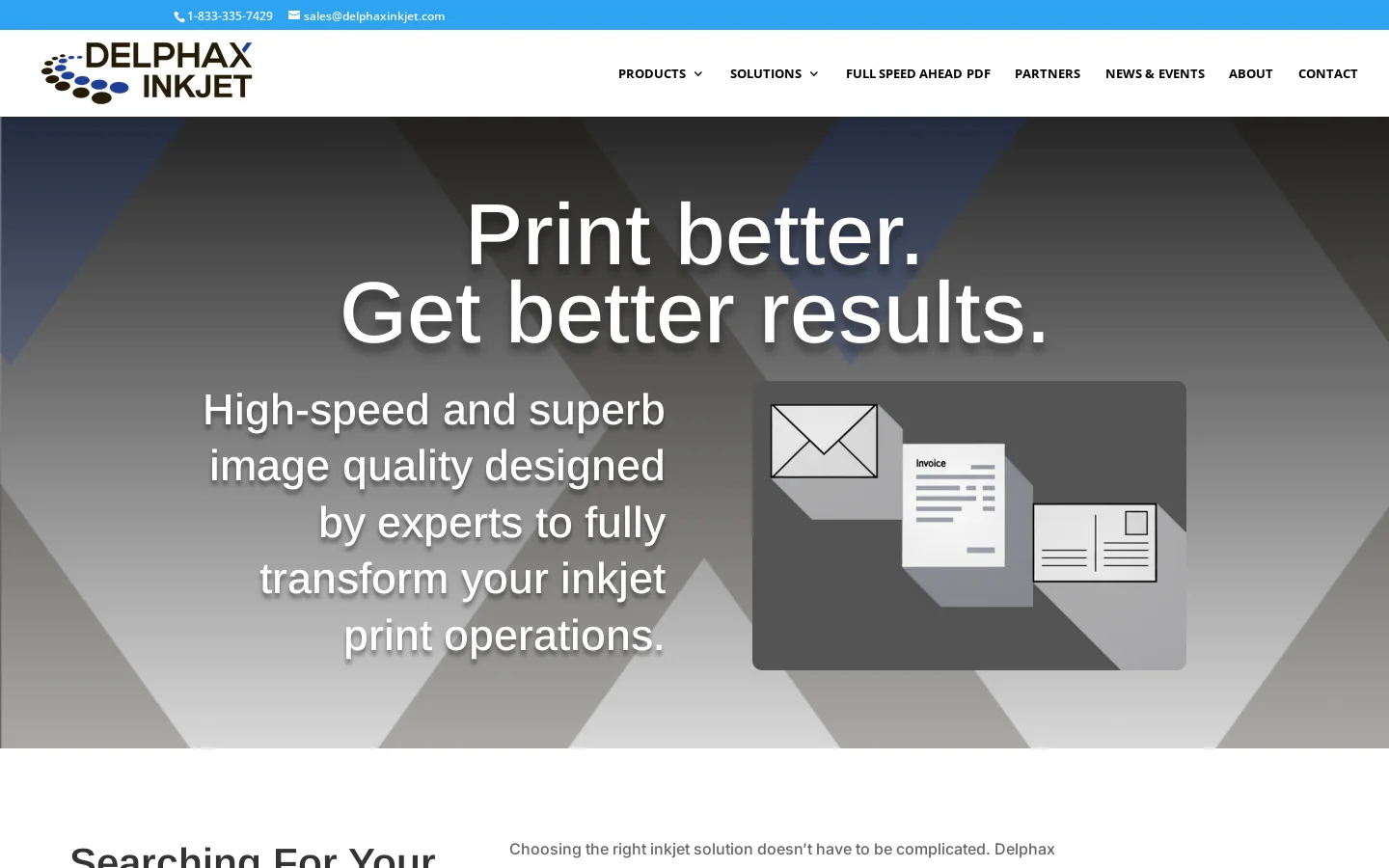 Delphax Inkjet Homepage screenshot