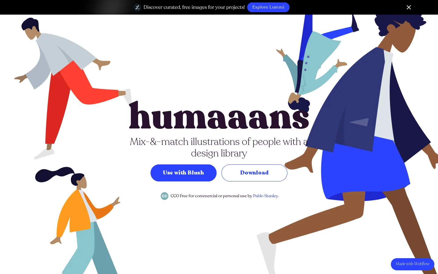 Humaaans Homepage screenshot