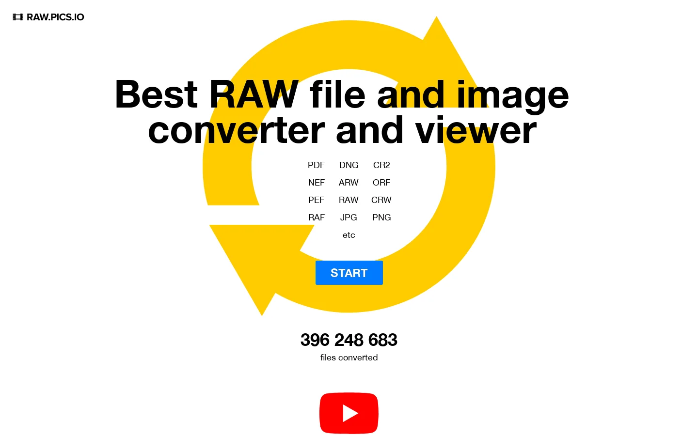 Raw.pics.io Homepage screenshot