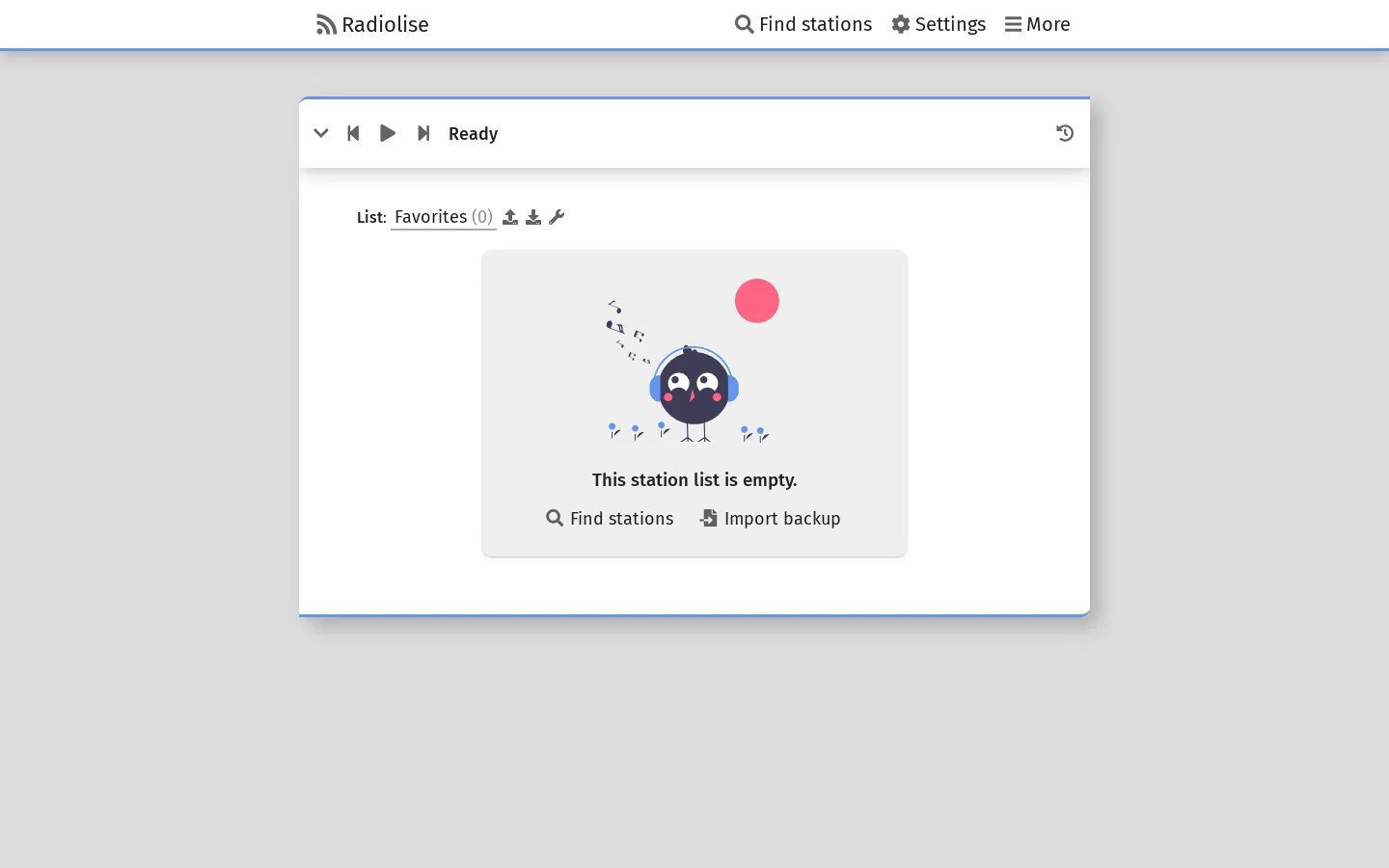 Radiolise Homepage screenshot