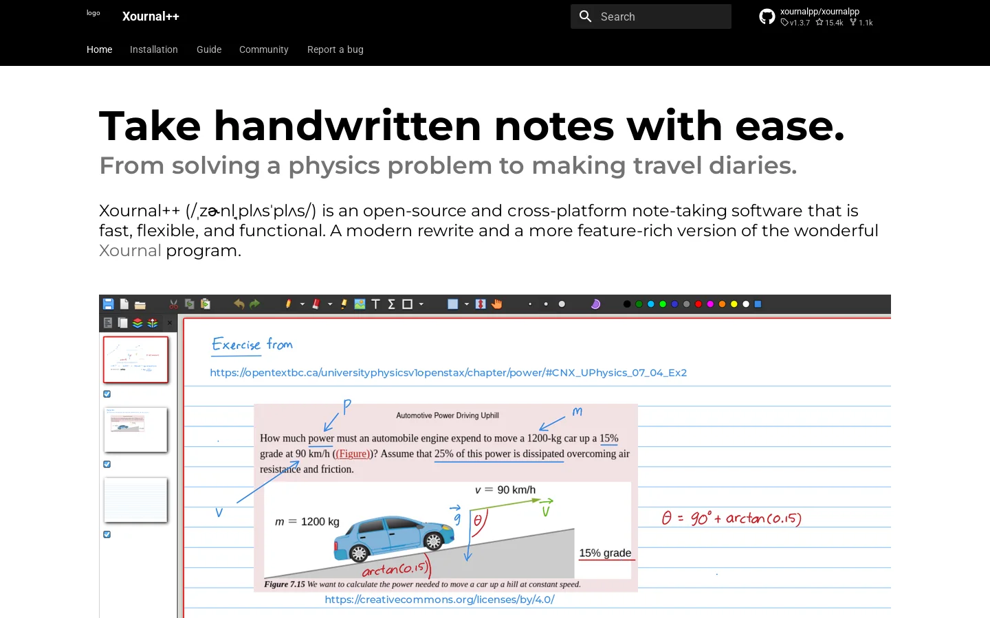 Xournal++ - Xournal++ Homepage screenshot