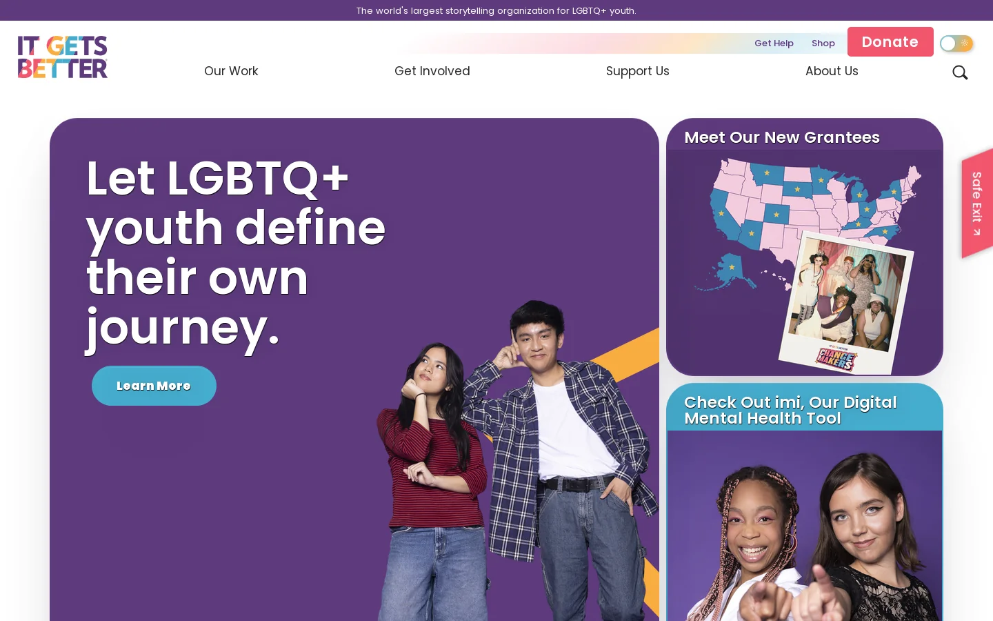 It Gets Better Homepage screenshot