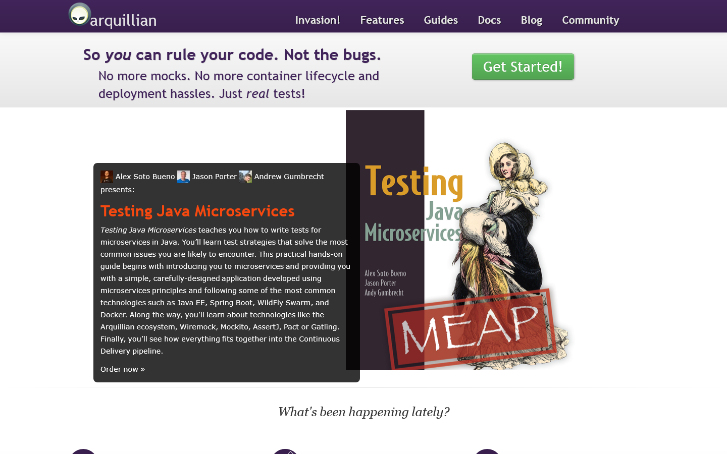 Arquillian Homepage screenshot