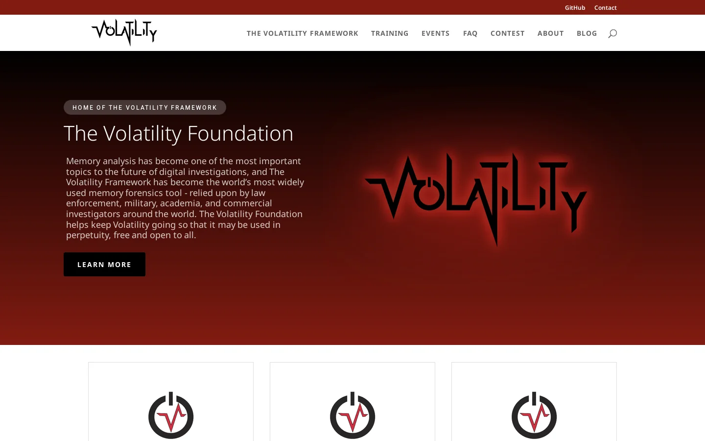Home of The Volatility Foundation | Volatility Memory Forensics - The Volatility Foundation - Promoting Accessible Memory Analysis Tools Within the Memory Forensics Community Homepage screenshot