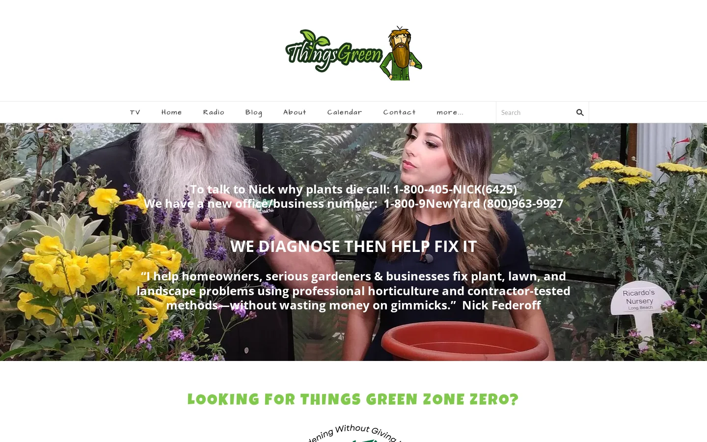 ThingsGreen Homepage screenshot