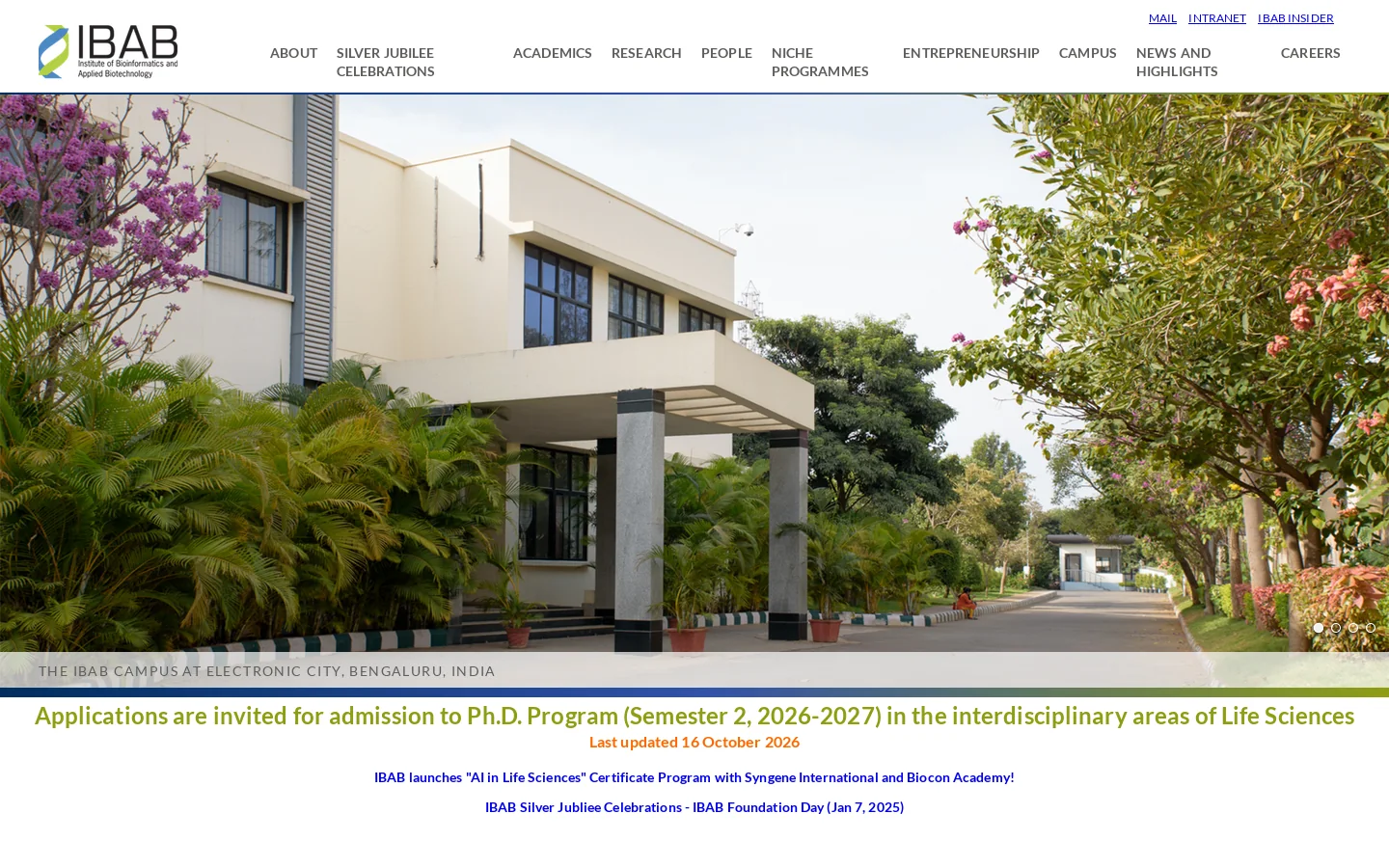 IBAB Homepage screenshot