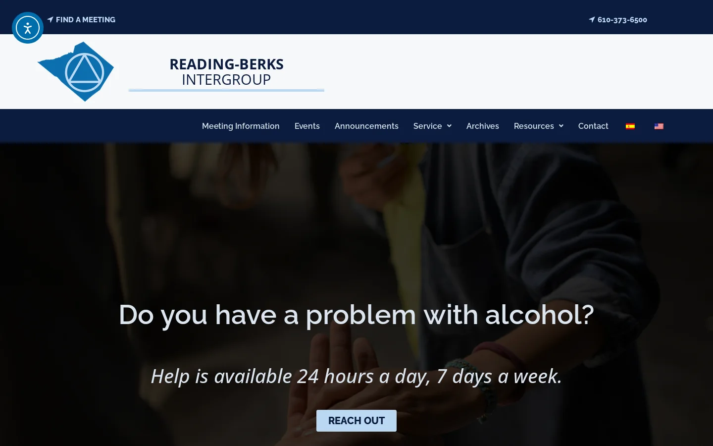 Reading Berks Intergroup Homepage screenshot