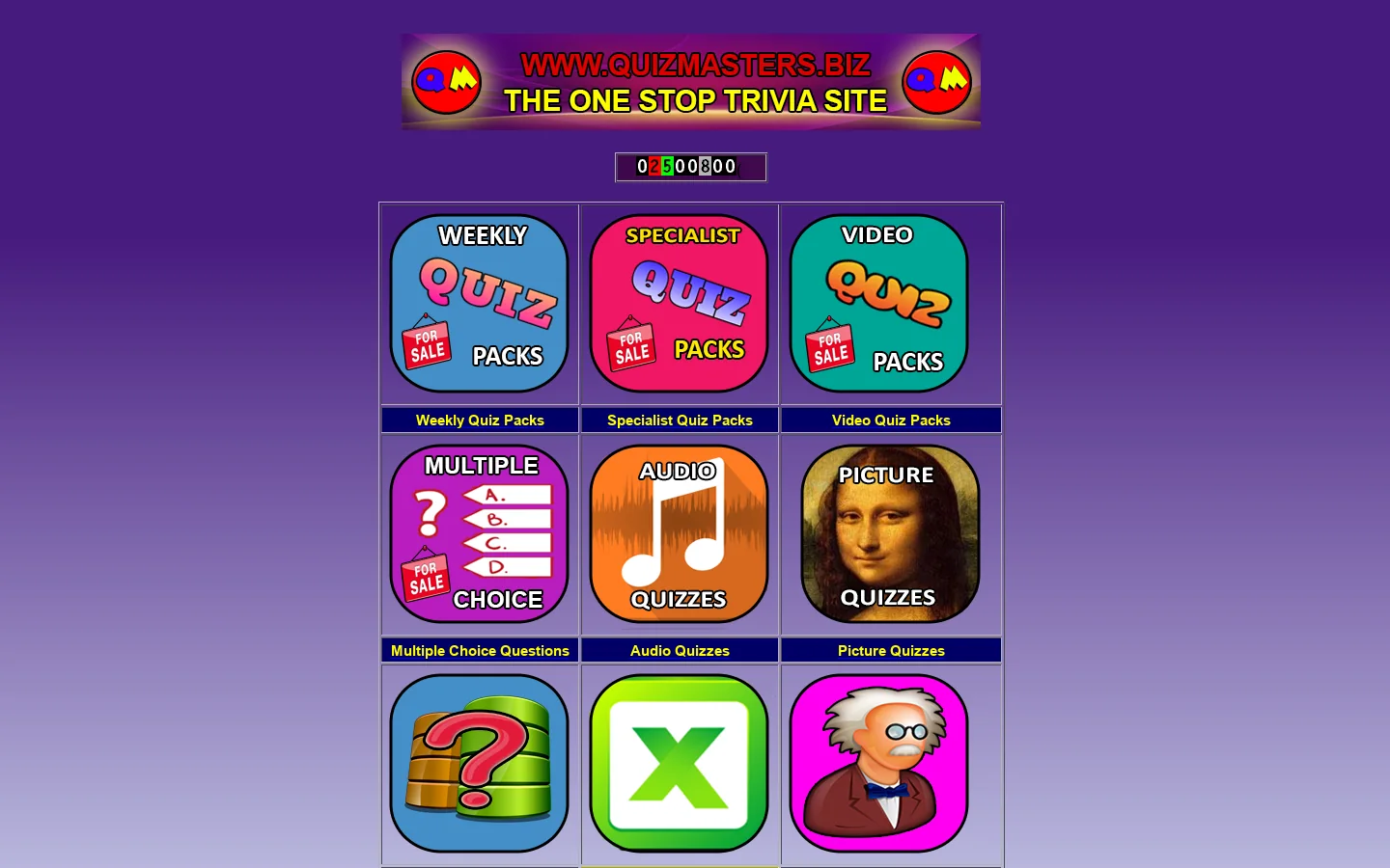 Quizmasters.biz Homepage screenshot