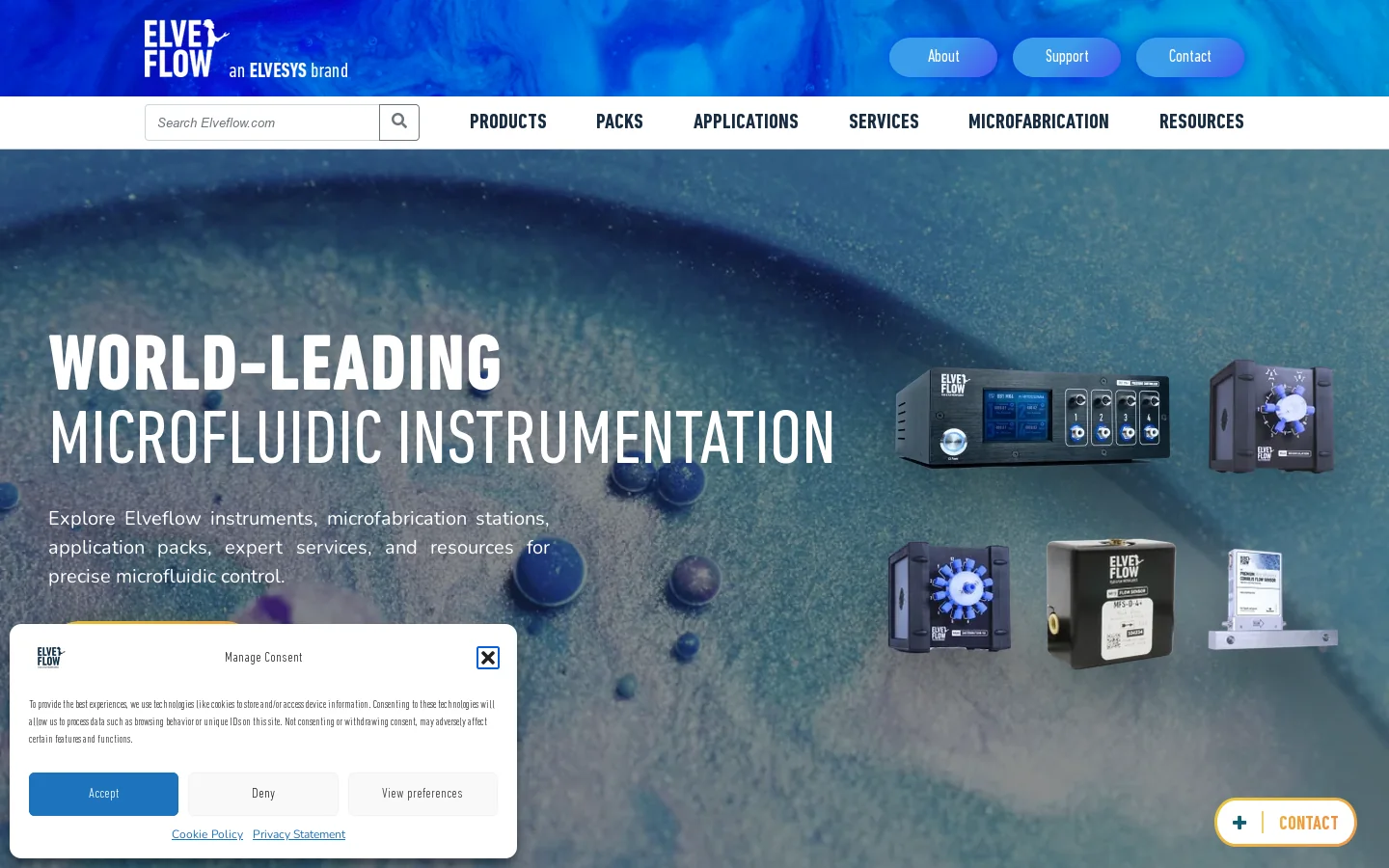 Elveflow Homepage screenshot