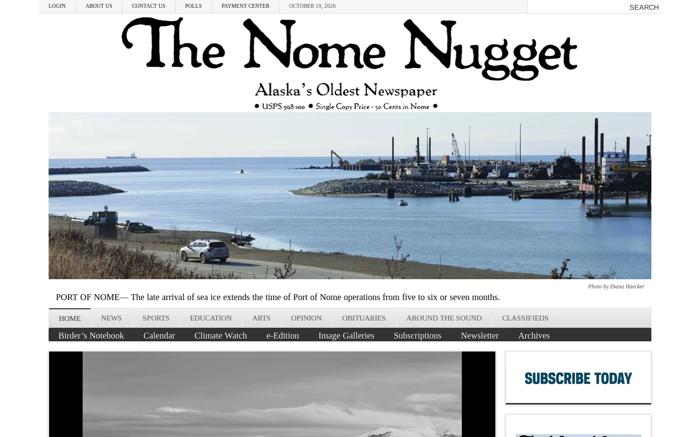 The Nome Nugget | Alaska's Oldest Newspaper Homepage screenshot