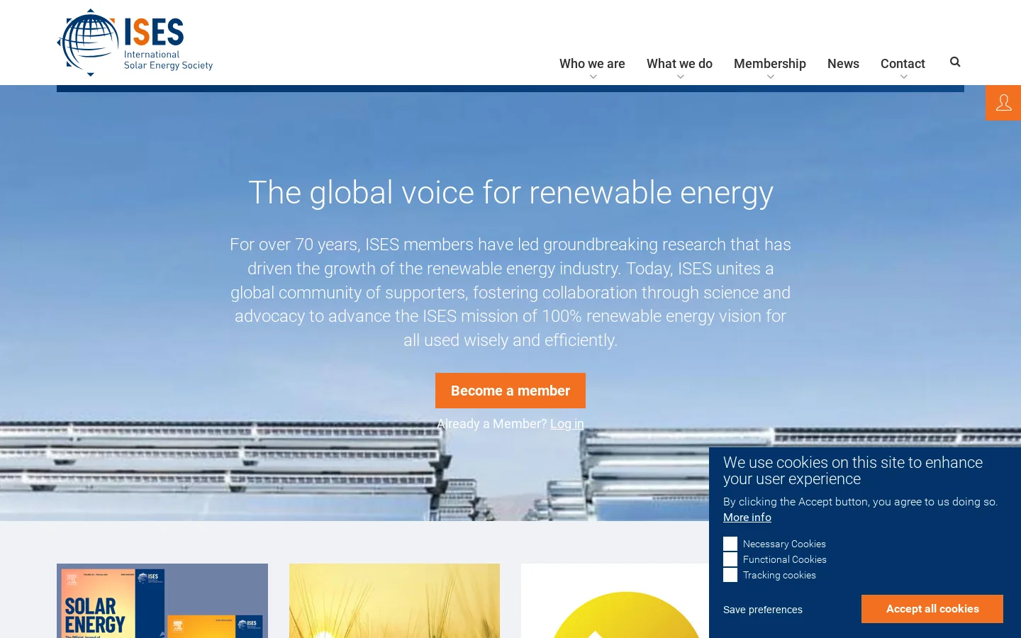ISES Homepage screenshot
