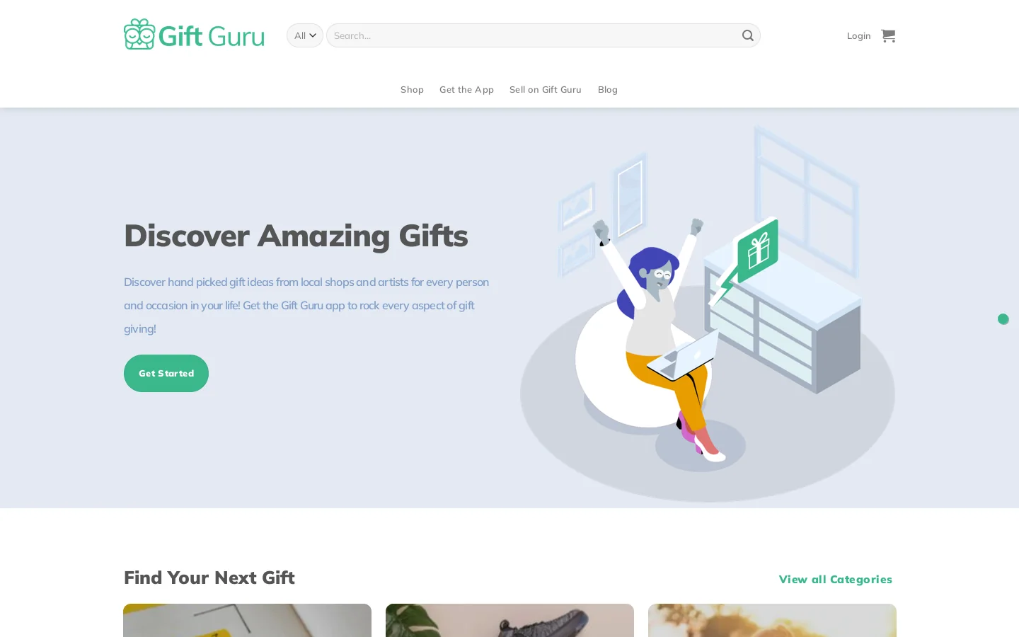 Gift Guru Homepage screenshot