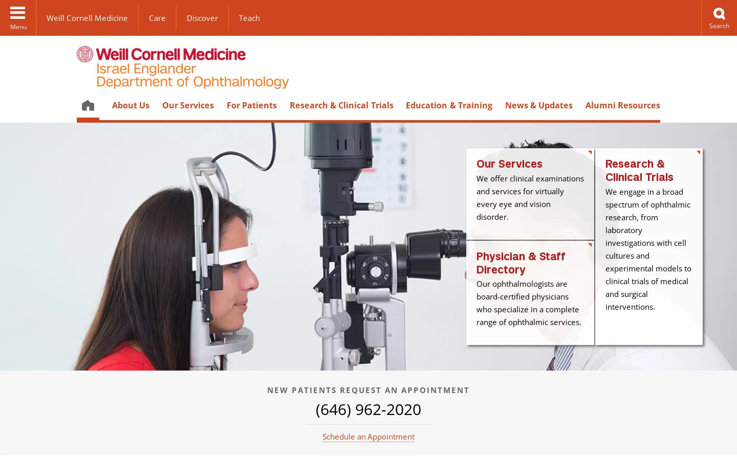 Israel Englander Department of Ophthalmology | Weill Cornell Medicine Homepage screenshot