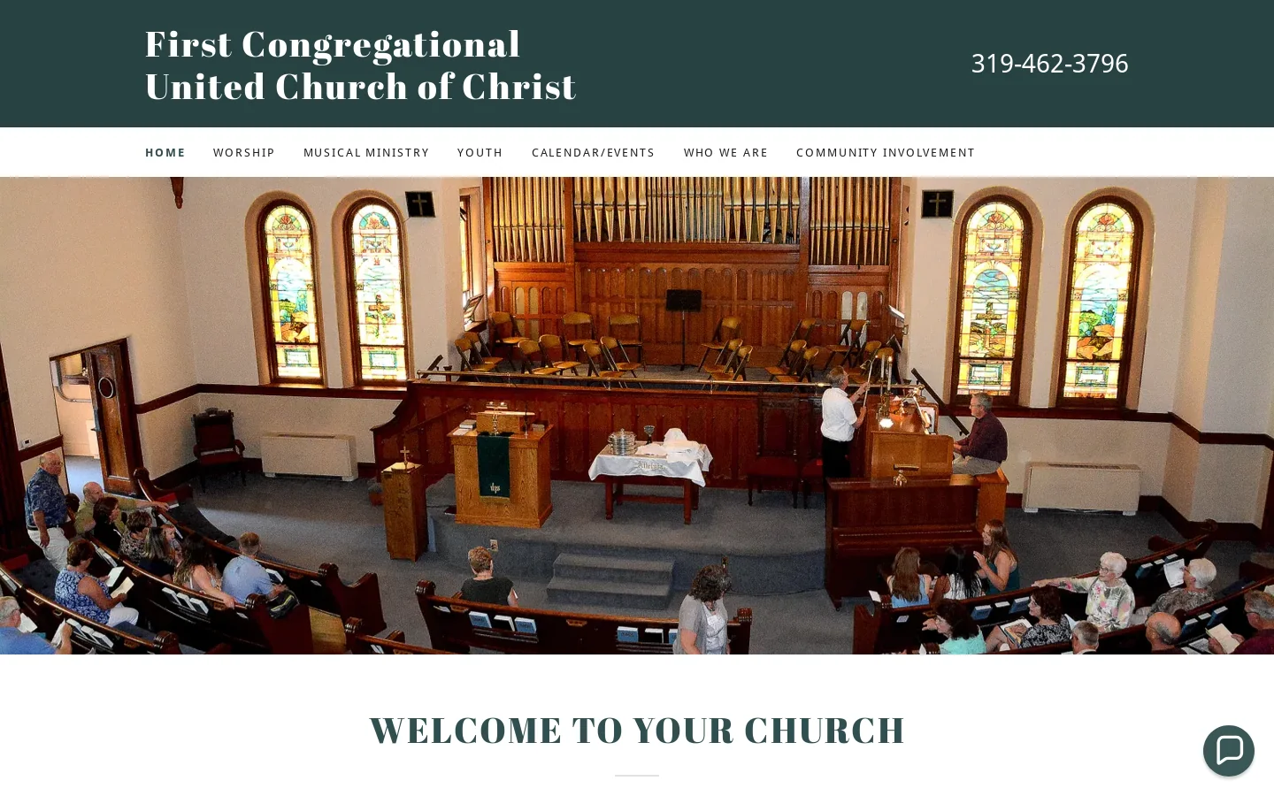 First Congregational United Church of Christ Anamosa, IA Homepage screenshot