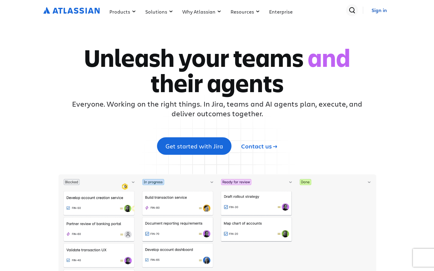 Atlassian Homepage screenshot