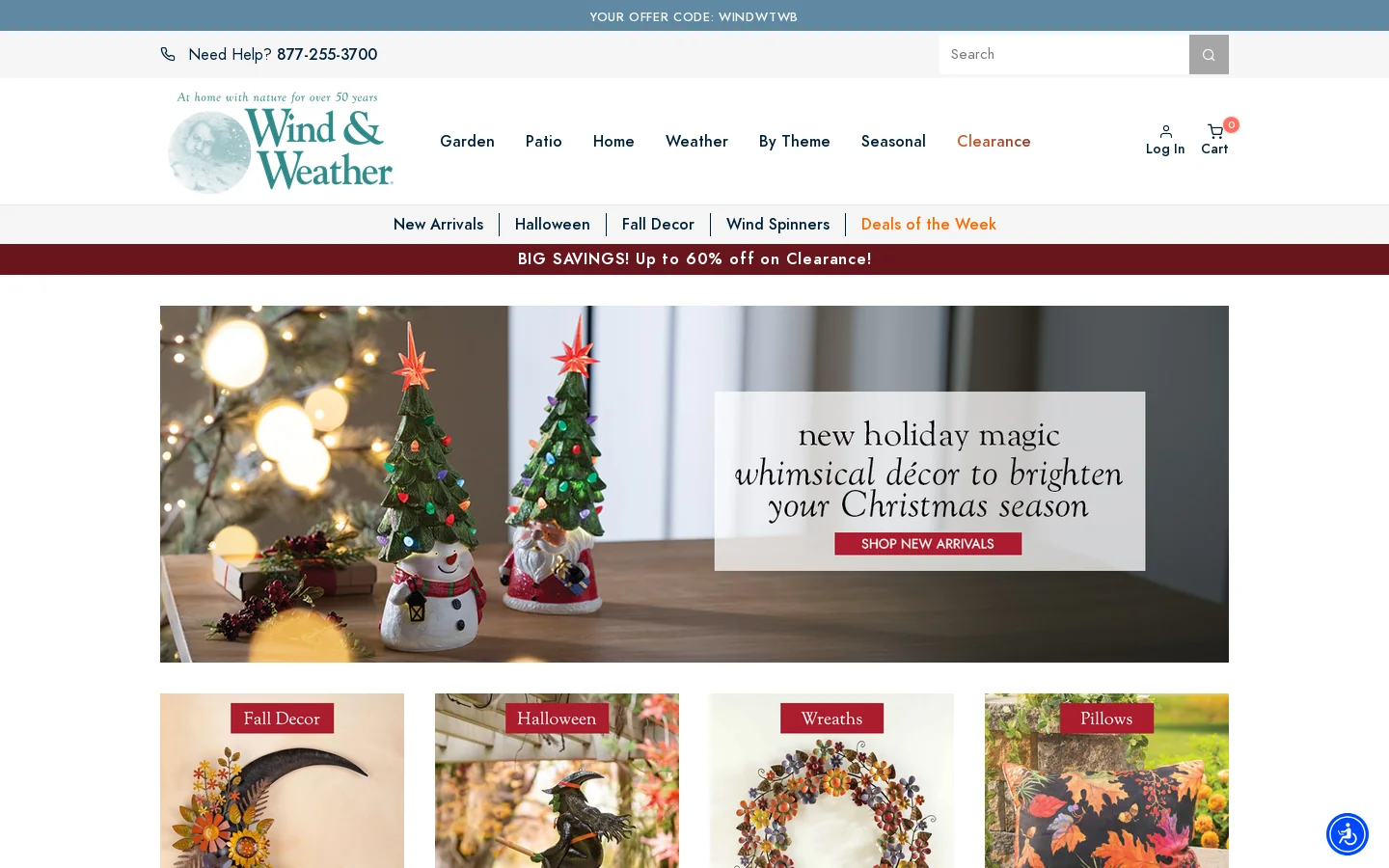 Wind and Weather Homepage screenshot