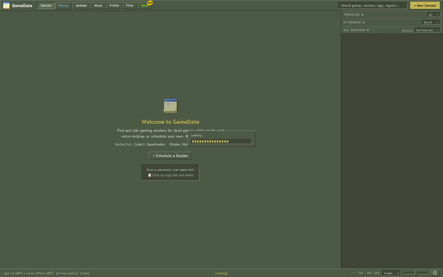 GameDate Homepage screenshot