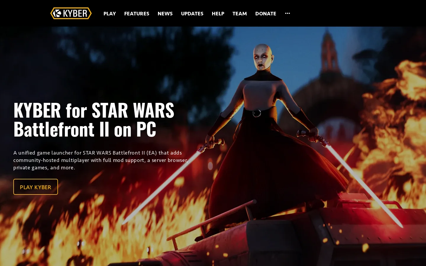 KYBER for STAR WARS Battlefront II on PC Homepage screenshot